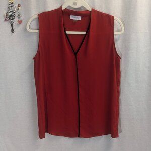 Calvin Klein Size Small Tunic Red with Black Trim